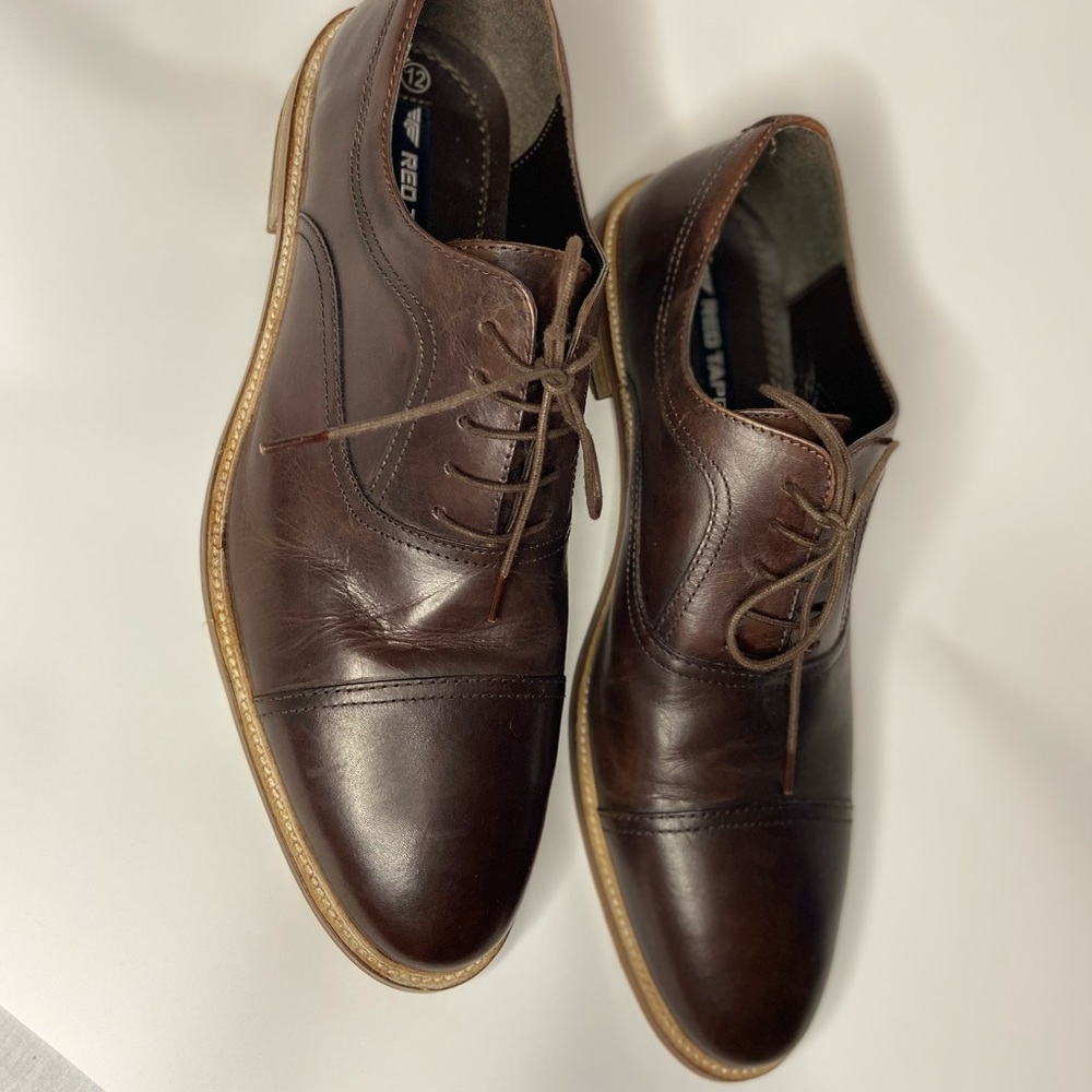 Men’s Smooth Leather Dress Shoes by Red Tape. Size 12 Medium - Picture 8 of 11